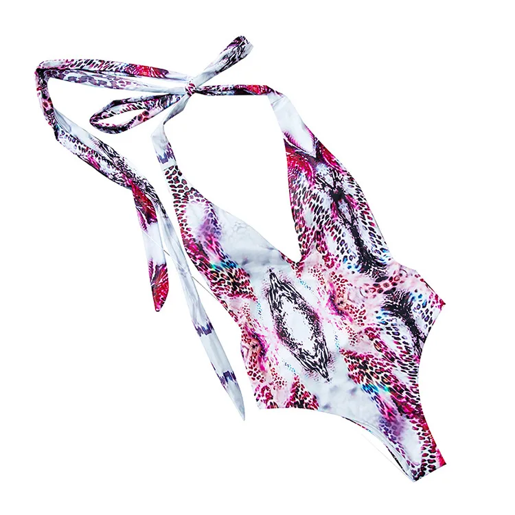 

2021 bikini European and American women printed jumpsuit New sexy jumpsuit swimwear women