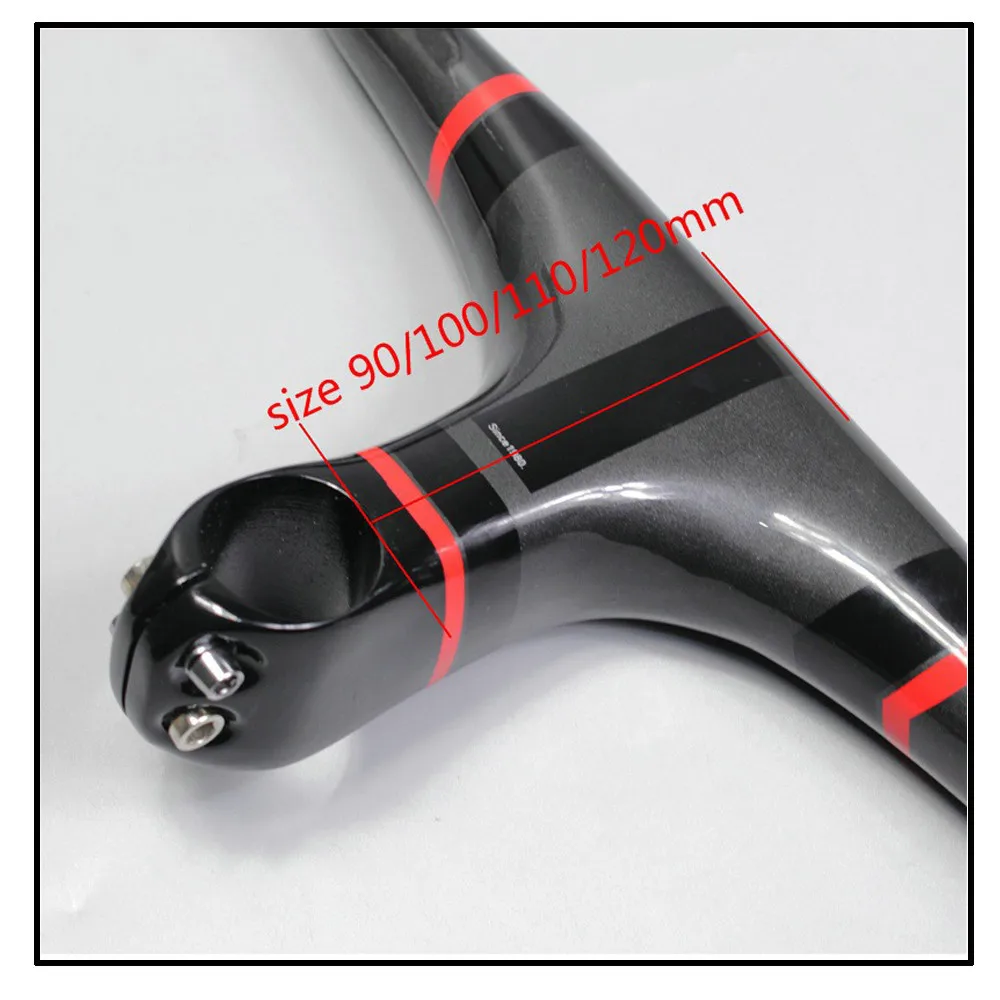 

Ultra Light Full Carbon Bicycle Handlebar With Stem Integrated 400mm/420mm/440mm Length For Racing Road Bike