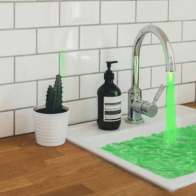 Цветной СВЕТОДИОДНЫЙ светильник для водопроводного крана 3 изменения цвета в