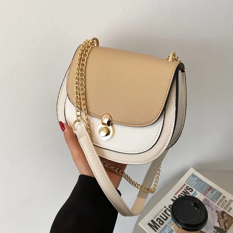 

PU Leather Contrast Color Crossbody Bags For Women 2021 Fashion Small Shoulder Bag Female Handbags And Purses Travel Bags