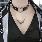 Винтажное черное ожерелье с подвеской в виде сердца для женщин и мужчин, ожерелья с крыльями летучая мышь, роскошные украшения для Хэллоуина и вечеринки в стиле панк, Подарочная бижутерия, оптовая продажа