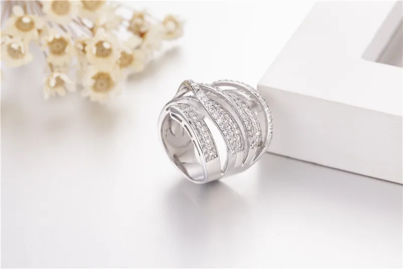 Яркое кольцо на палец уникальное в форме стерлингового серебра 925 пробы