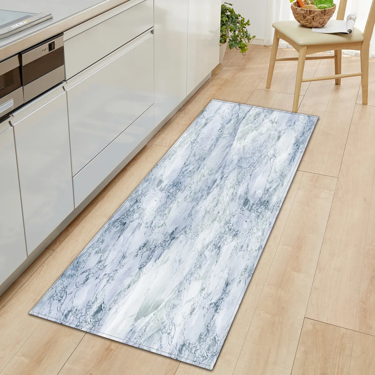 

Flannel Long Carpet Kitchen Living Room Non-slip Waterproof Long Mat Yoga Mat Balcony Rug