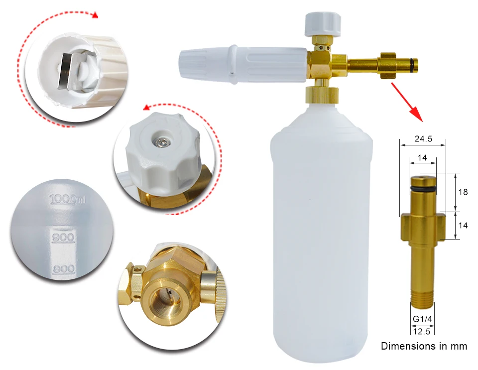 Снег пена опрыскиватель/пеногенератор для Huter W105-P() M135-PW() M165W-PW() 165QL W195QL высокого давления шайба