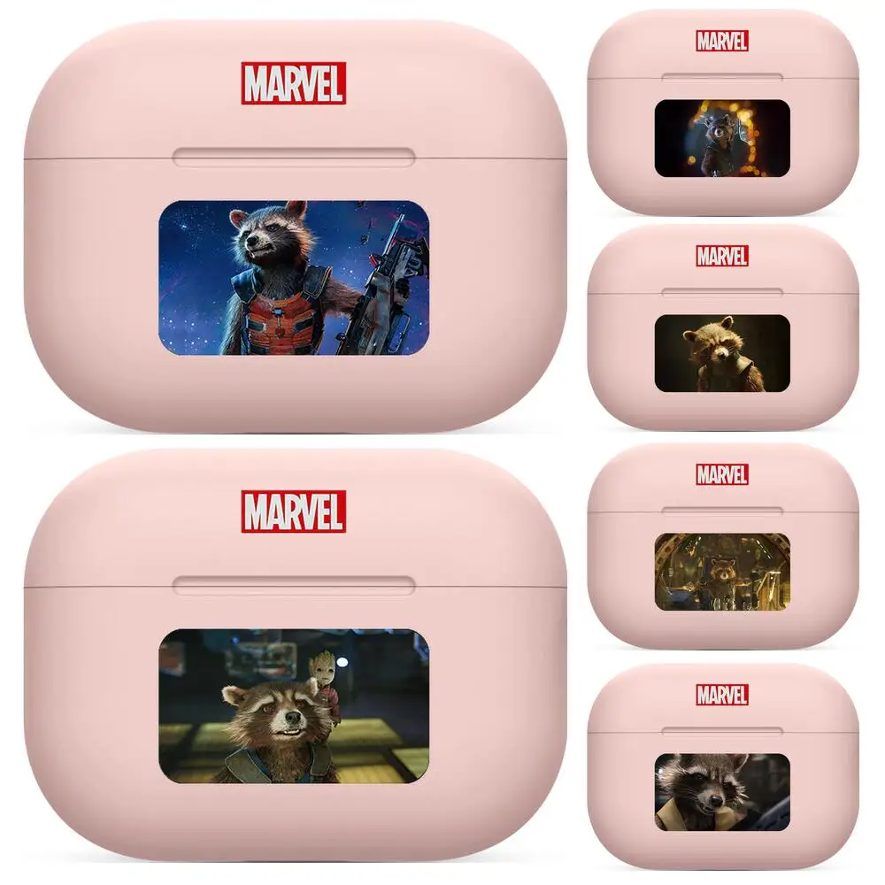 

Marvel rocket For Airpods 1 2 pro case Protective Bluetooth Wireless Earphone Cover For Air Pods case air pod cases Pink cute ge