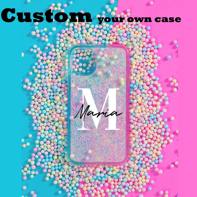 Пользовательский чехол с именем для iPhone 12 Pro Max SE 2020 Крышка симпатичных макаронных шариков DIY логотип 11 6 7 8 Plus XS XR Обложки на.