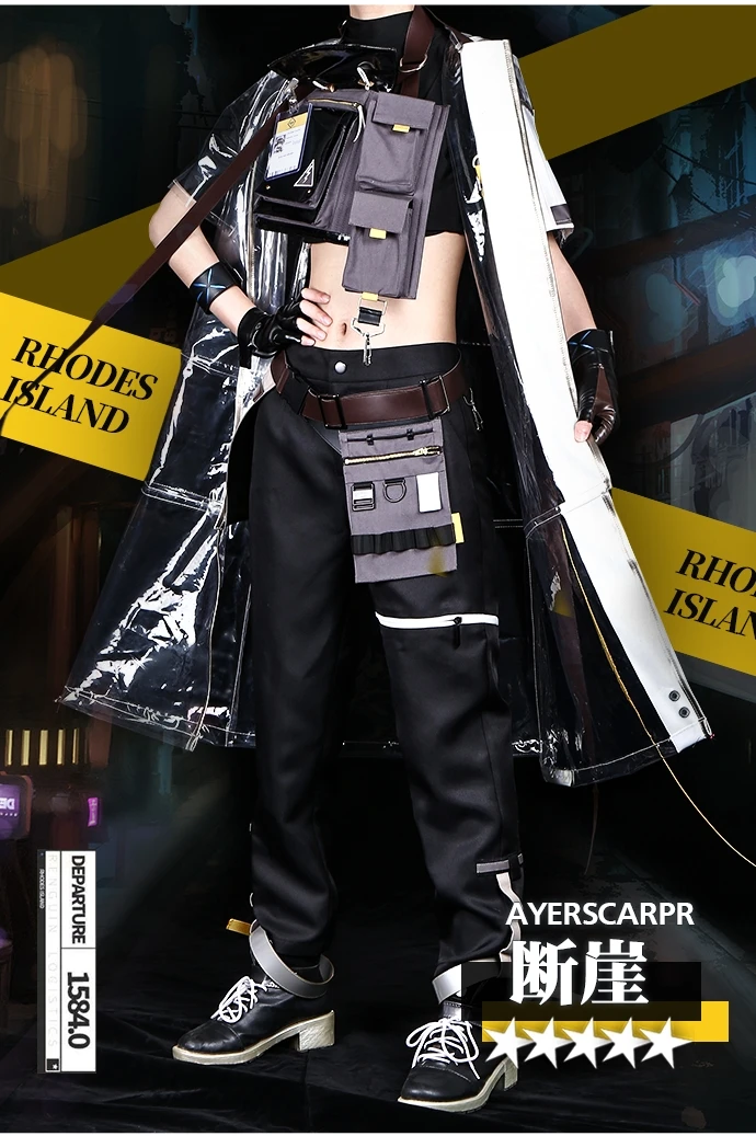 

Anime! Arknights Ayerscarpe RHODES ISLAND Messenger Version 2.0 Game Suit Uniform Cosplay Costume Halloween Outfit Wig and shoes