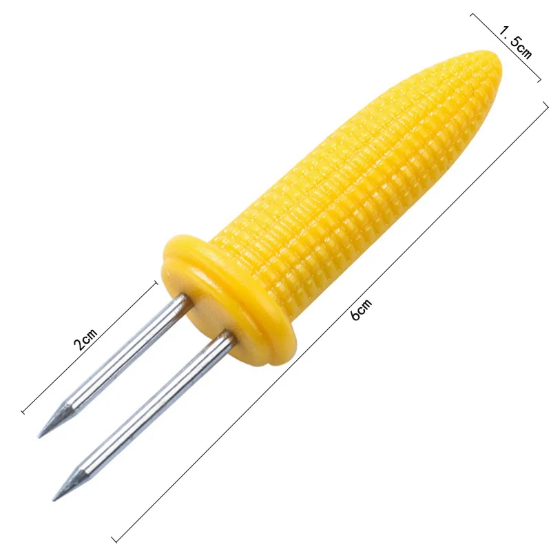 10pcs/lot Skewers Useful Stainless Steel Meat Forks High Temperature Resistance Barbecue Corn Twin Needle Safe Fork Tools | Дом и сад