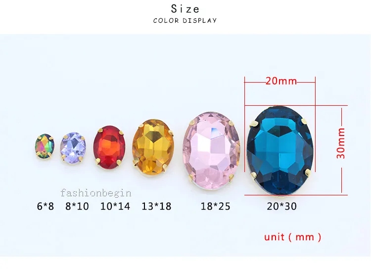 Овальные Стразы для шитья 24 цвета стеклянные стразы украшения рукоделия