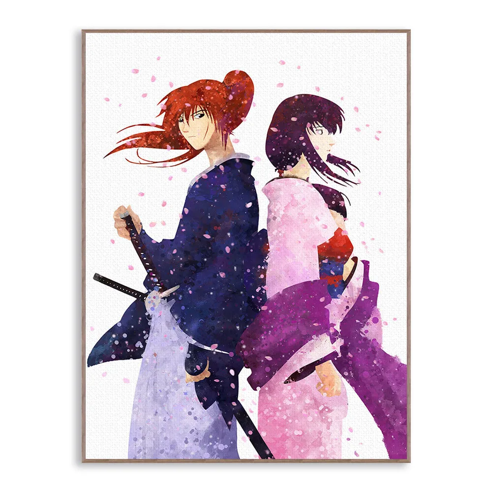 Новый акварельный руруни Кэнсин плакат японский мультфильм классический