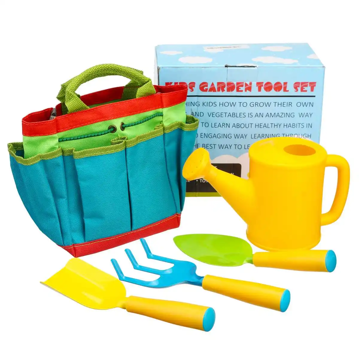 

5 Piece Set Kids Gardening Tool Sets Children Garden Tool Kit Hand Shovel Tote Bag Garden Tool Toys Digging Sand Playing Tools