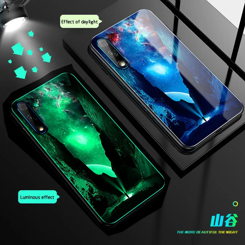 03 Бабочка чехол в виде светящегося стекла для huawei Honor 9X 9X Pro Роскошный чехол для задней части корпуса huawei Honor 8X 9X 7X защитный чехол для телефона чехол Coque - Цвет: 03
