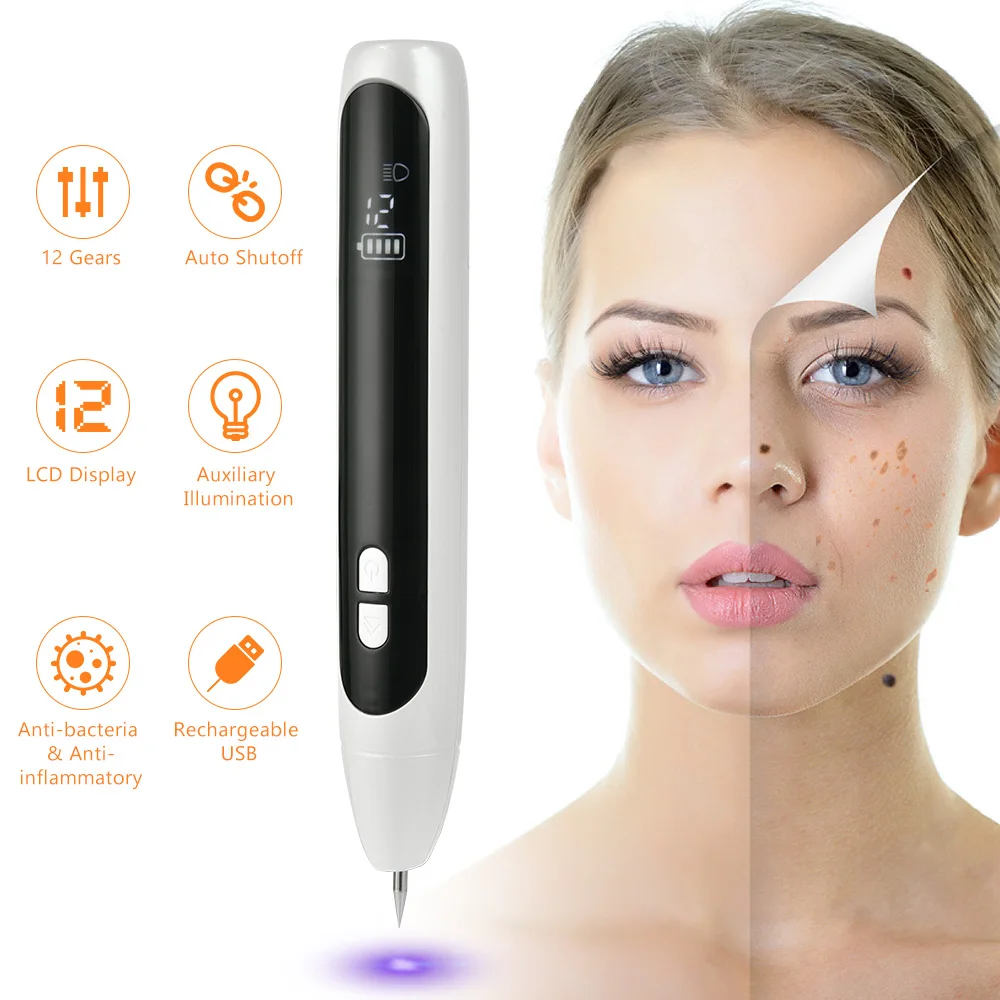 

Laser Plasma Pen Laser Tattoo Freckle Remover 12 Level LCD Mole Removal Machine Dark Spot Eraser Face Care Skin Tag Beaut device