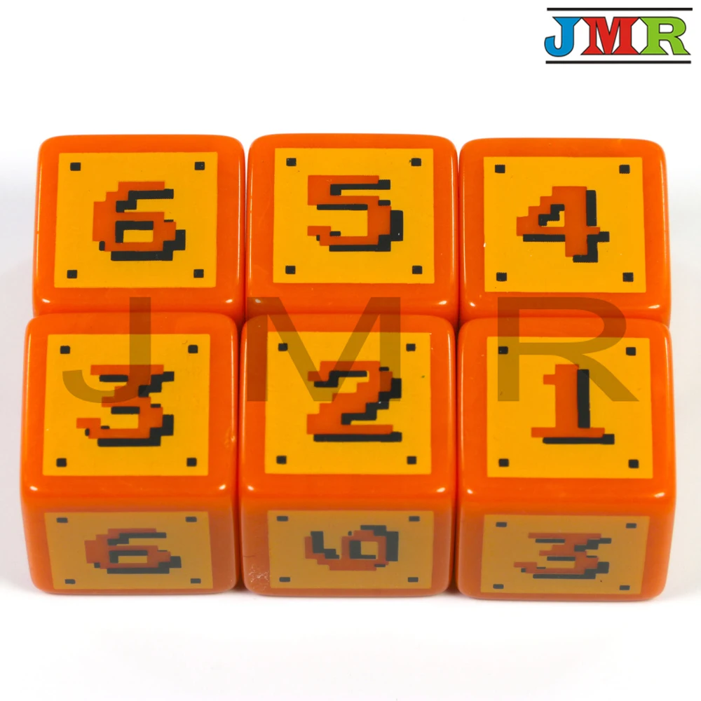 Набор цифровых игральных костей D6 18 мм 6 шт./компл. пластиковый 6-сторонний кубик