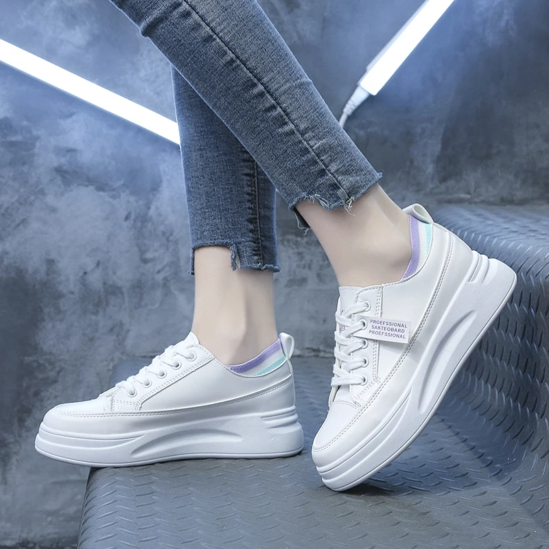 

2021 New Spring Women's Chunky Casual Shoes Thick Bottom Platform Vulcanize Shoes Fashion Breathable Casual Running Shoe