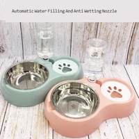 pet products dual bowl automatic drinking pet cat food dog food basin teddy golden dogs basins cat basin dog bowls cat bowl