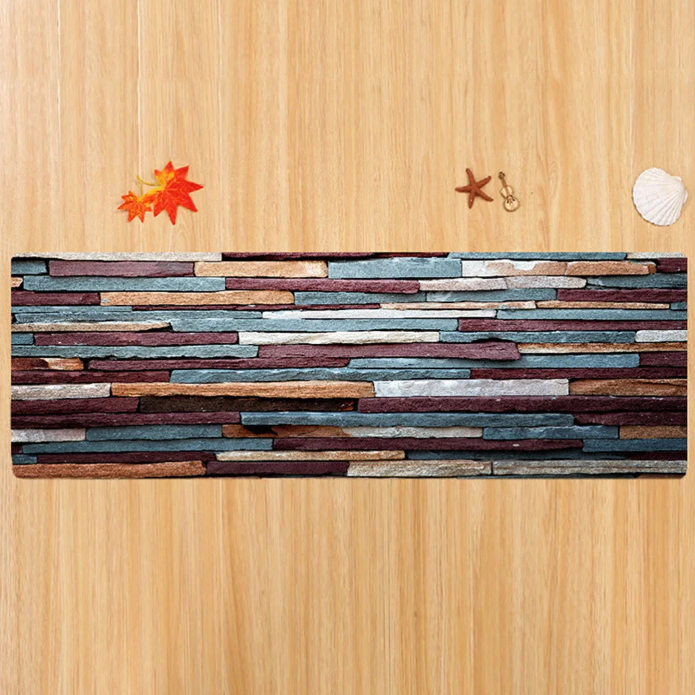 

Anti-slip Floor Mat Durable Colorful Short Plush Floor Mat Useful Water-absorbing Ground Mat for Kitchen Bathroom (60x180cm)