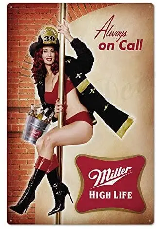 

AYLAODI 1pcs Pin Up Girl Tin Sign Plaque Metal Vintage Sexy Metal Sign Wall Decor for Bar Pub Club Man Cave Retro Signs Metal