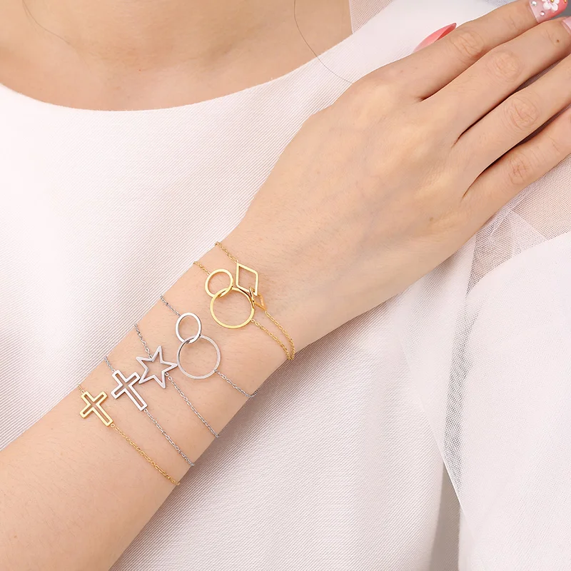 ZUUZ браслеты дружбы на цепочке из нержавеющей стали для женщин регулируемый