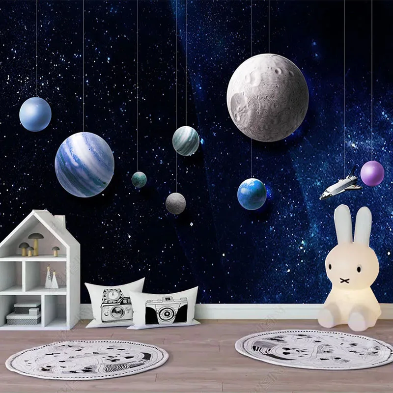 Пользовательские фото обои 3D милый мультфильм звездное ночное небо космическая
