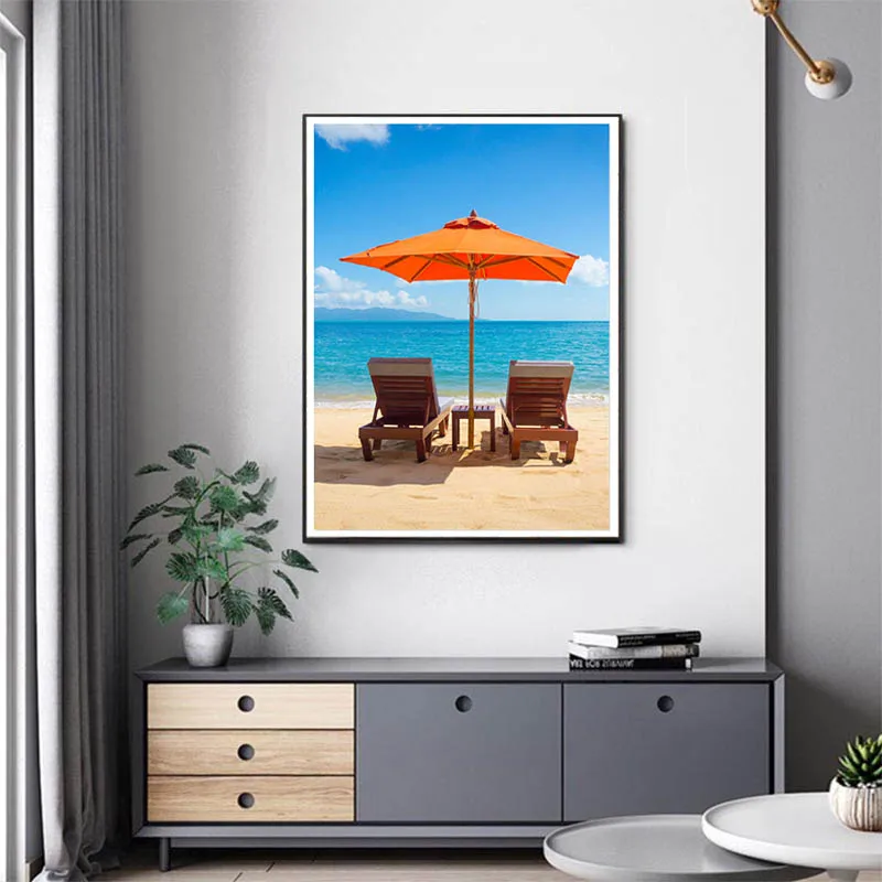 Алмазная картина сделай сам солнце пейзаж вышивка крестиком квадратная пляжный