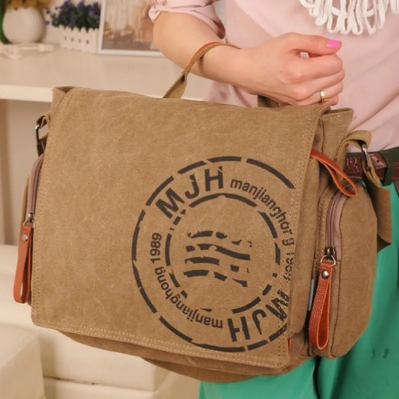 Casual Retro Canvas Handbag Unisex Single Shoulder Crossbody Messenger Bags Travel Hiking Packs |