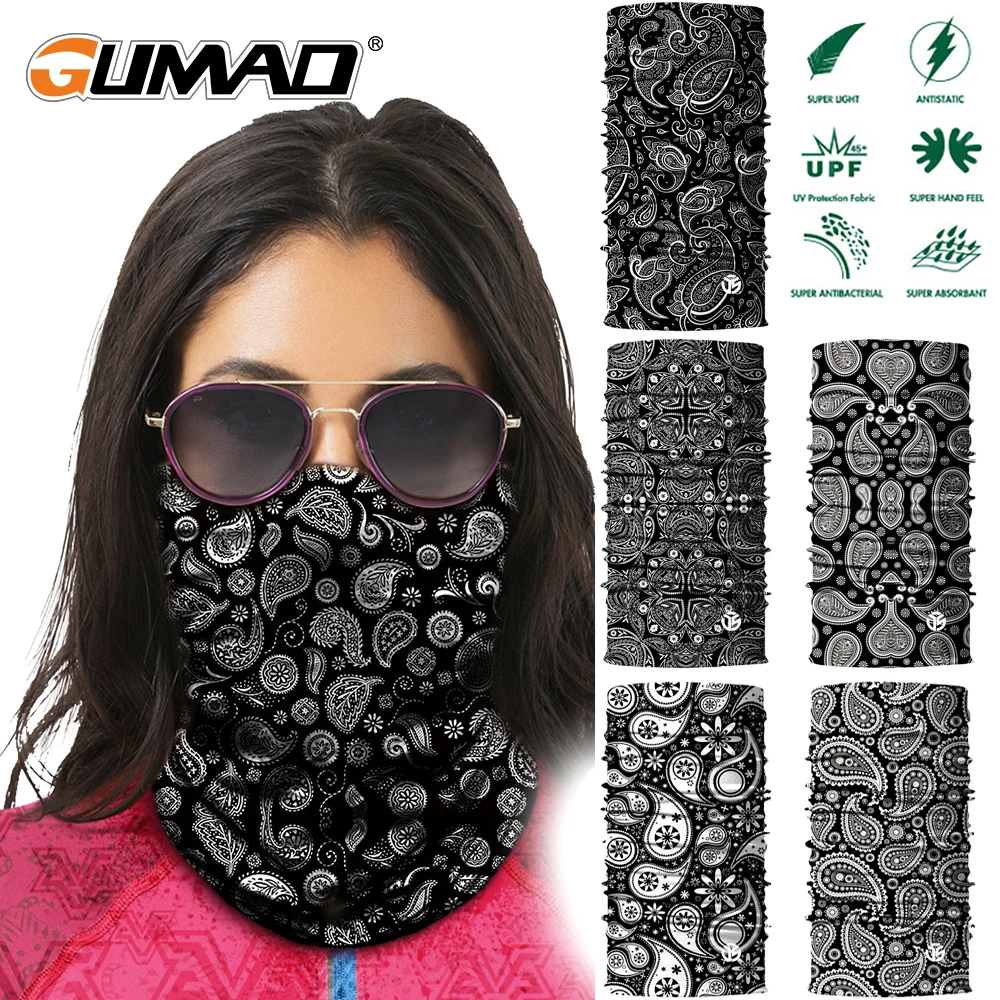 Летняя полумаска бандана повязка на лицо трубчатый шарф для спорта бега рыбалки