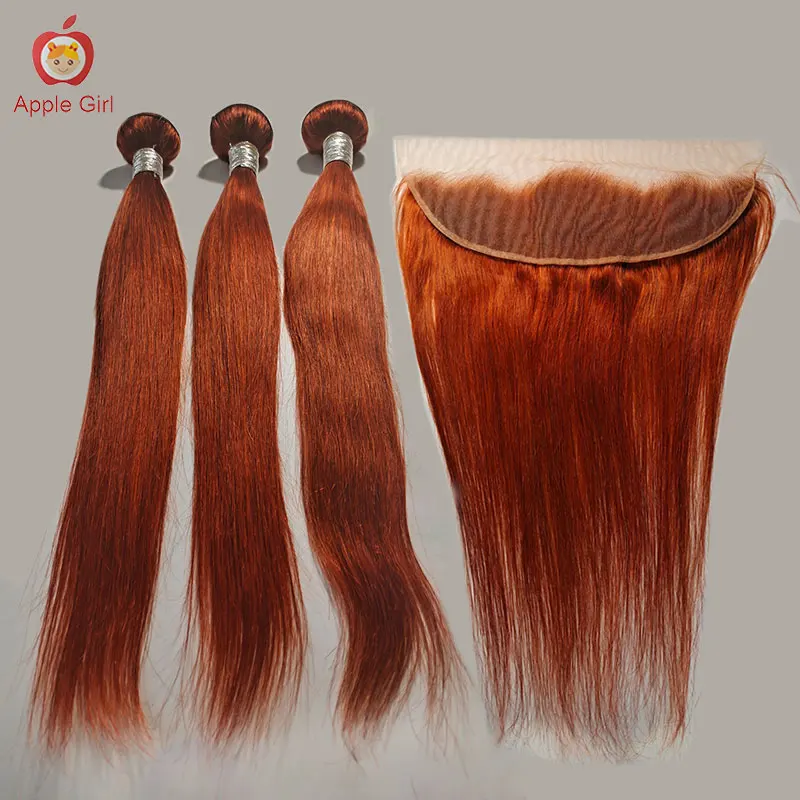 30-дюймовые прямые человеческие волосы имбирного цвета