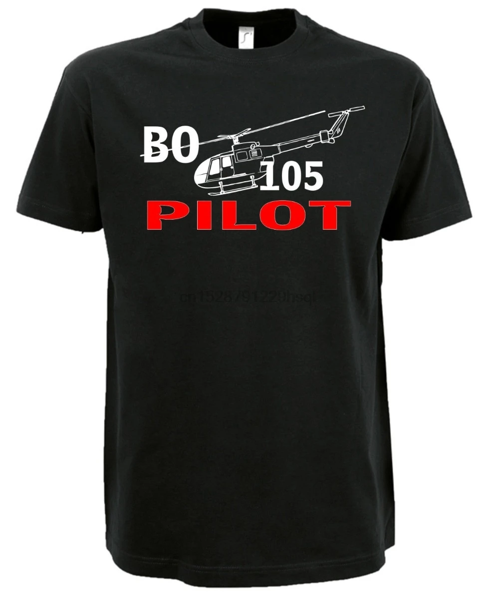 Bo 105 футболка вертолет Футболка бо Пило Tbrand для мужчин модные уникальные хлопок