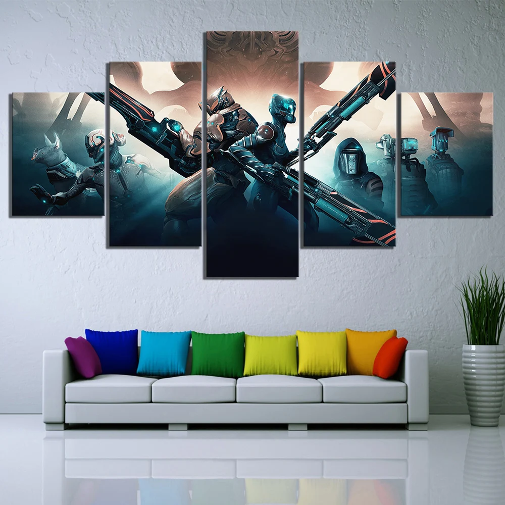 5 шт. игр Художественная печать Warframe видео игра постер научная фантастика