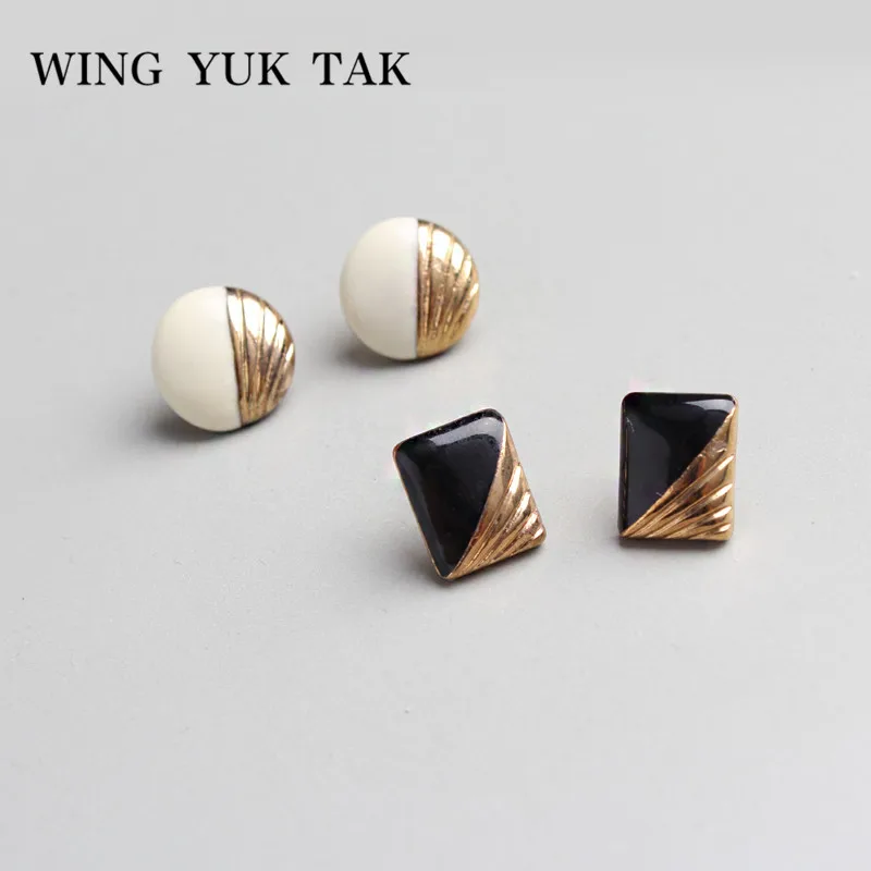 Wing yuk tak 2 пар/уп. модные корейские маленькие серьги гвоздики для женщин винтажные