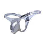 Мужские латексные трусы кожа мужские стринги и G стринги Сплошной Цвет выпуклость мешок Трусы-стринги бикини нижнее белье Трусы-стринги