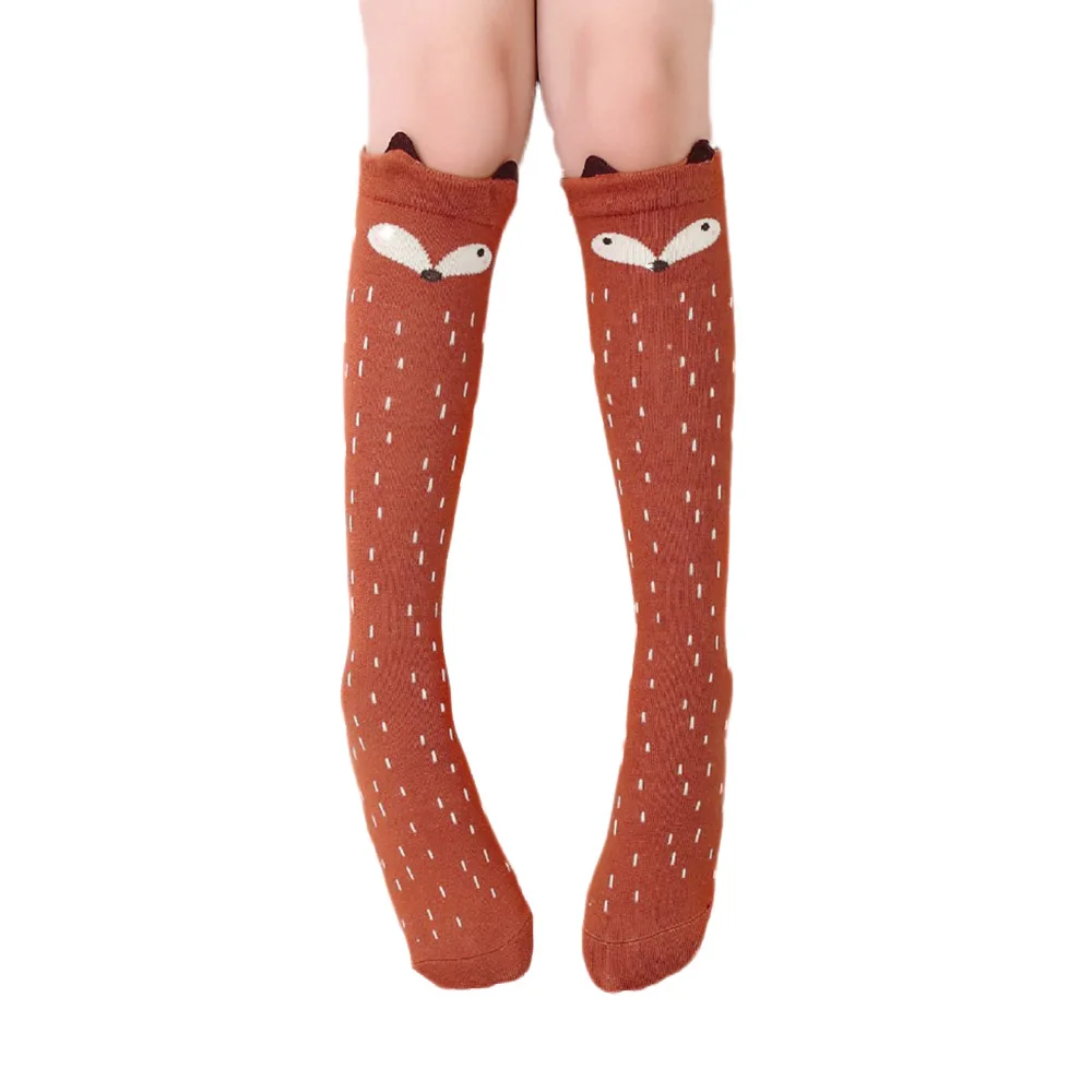 Гольфы длинные для девочек хлопковые гетры с 3D рисунком модные мягкие и дышащие