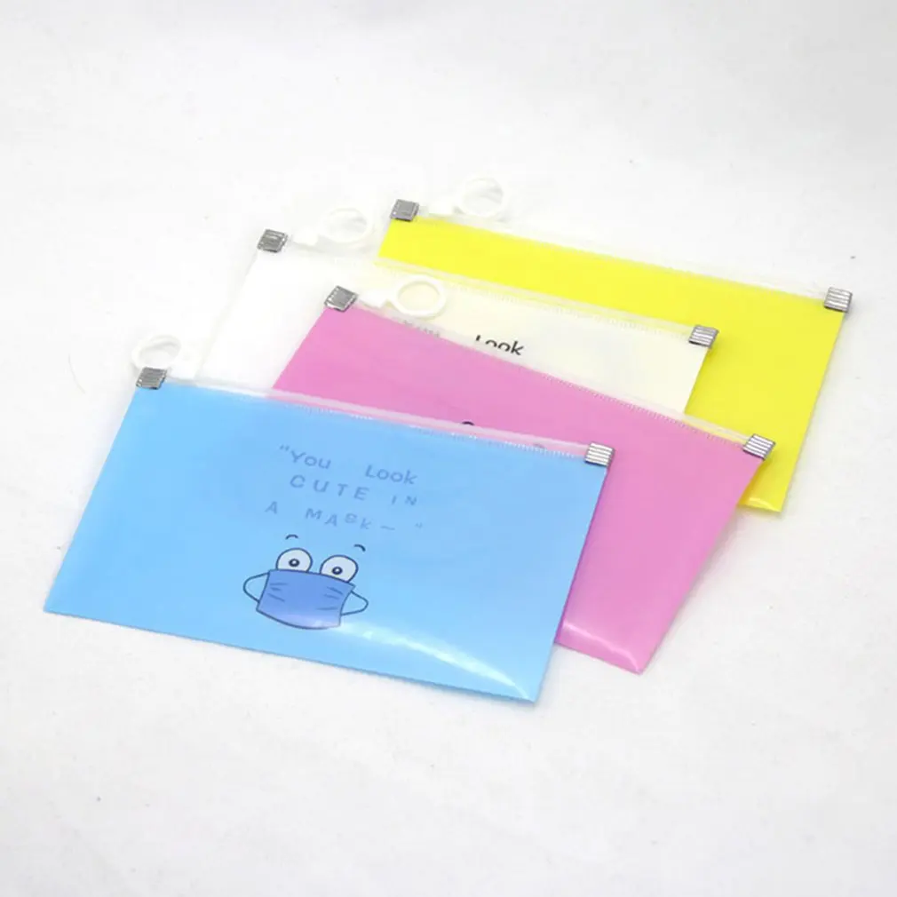 

Universial Mask Storage Bag Cartoon Pattern Zipper Seal Waterproof Moistureproof Dustproof Antibacterial Mask Zip Pocket