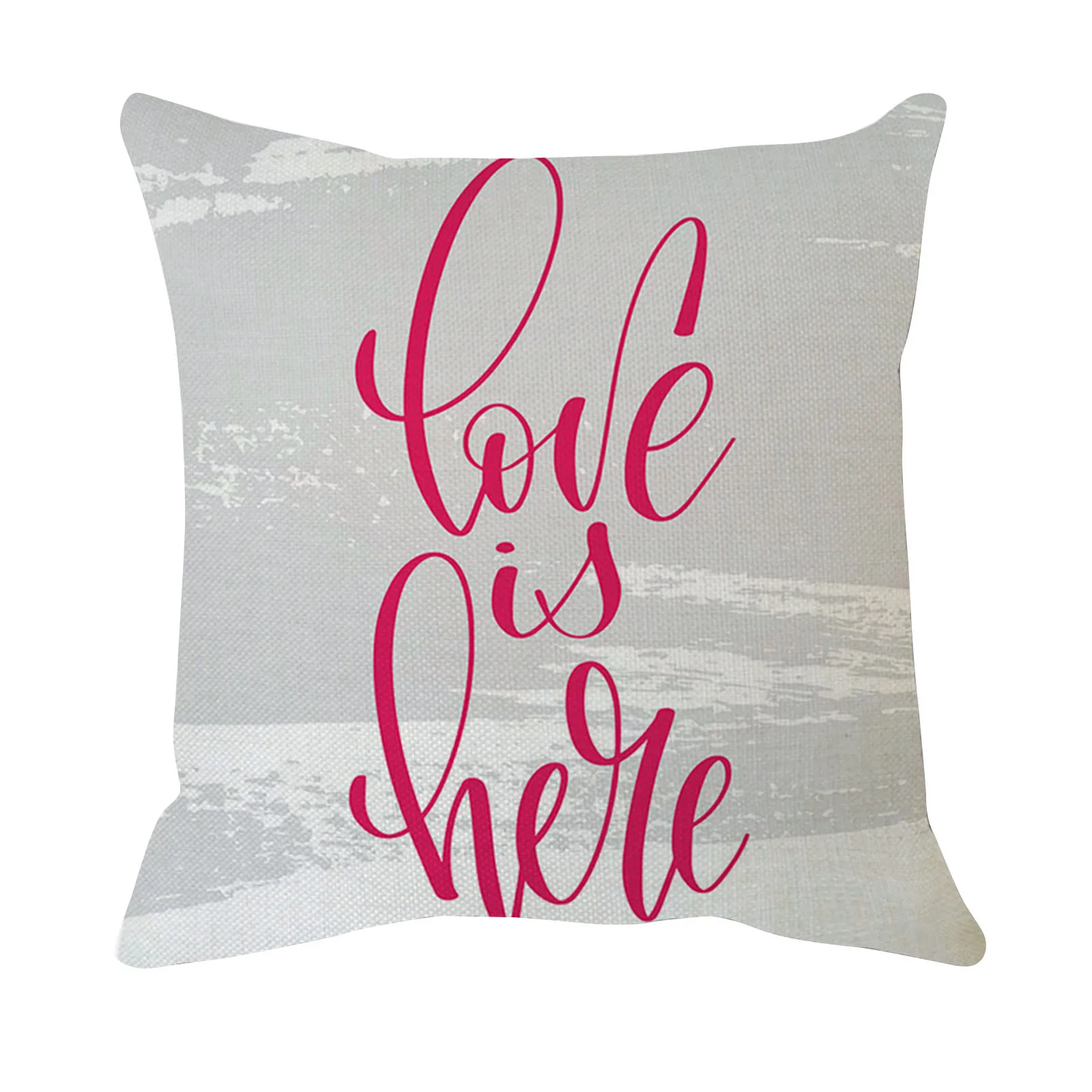 

Fuwatacchi I Love You Cushion Cover Valentine's Day Linen Pillow Cover for Home Sofa Decorative Letter Pillowcase 50N