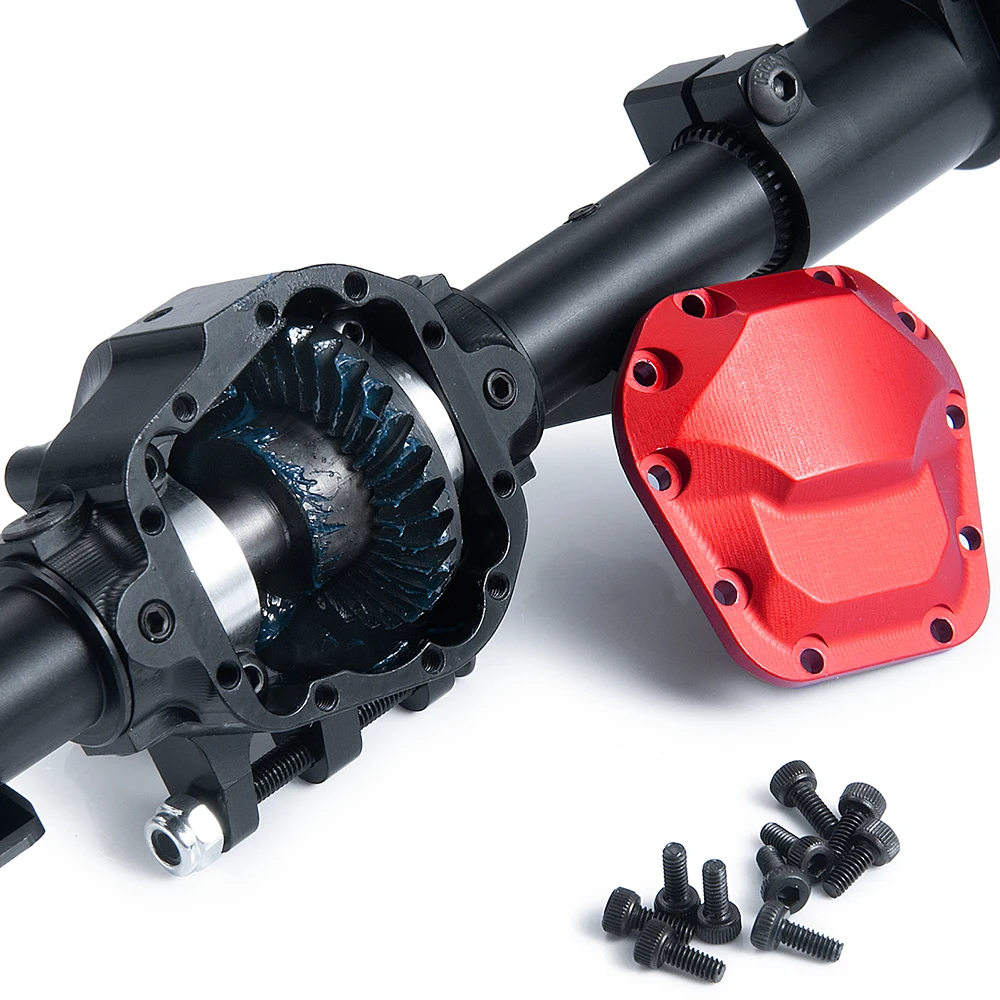 YEAHRUN-eje delantero/trasero para Axial SCX10 II 90046 90047 1/10 RC Crawler, accesorios de actualizaci&oacute;n de coche, CNC, aleaci&oacute;n de Metal-5