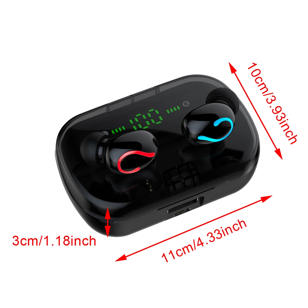 

For Q82 Wireless Bluetooth 5.0 Earphones TWS Hands-free Earphones Digital Display Power With Mobile Phone Emergency Charging Box