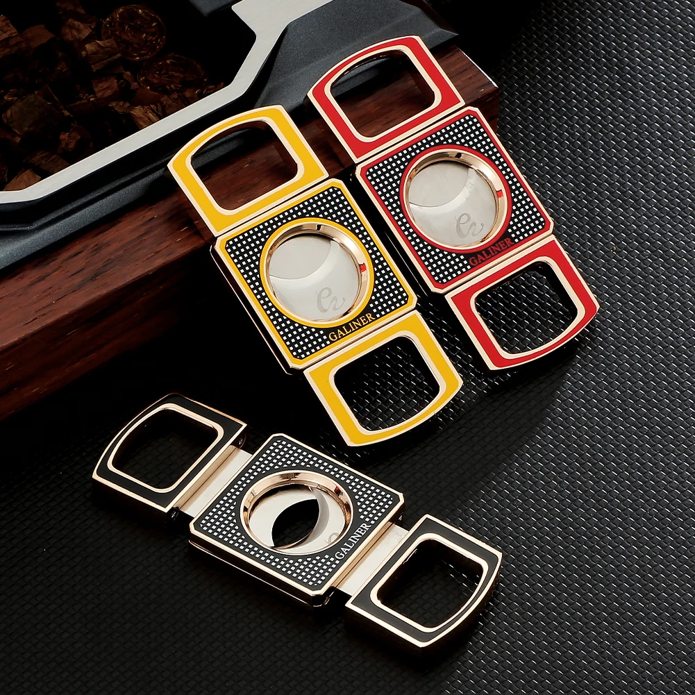 

GALINER Luxury Cigar Cutter Slicing Guillotine Smoking Accessories Professional Scissors Cigar Knife Tobacco Cutting Clipper