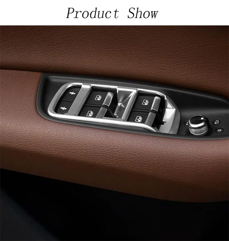 Автомобильный Стайлинг, двери, подлокотник, панель, Накладка для Audi Q7, оконное стекло, кнопки подъема, рамка, наклейка, полоса, нержавеющая сталь, авто наклейки