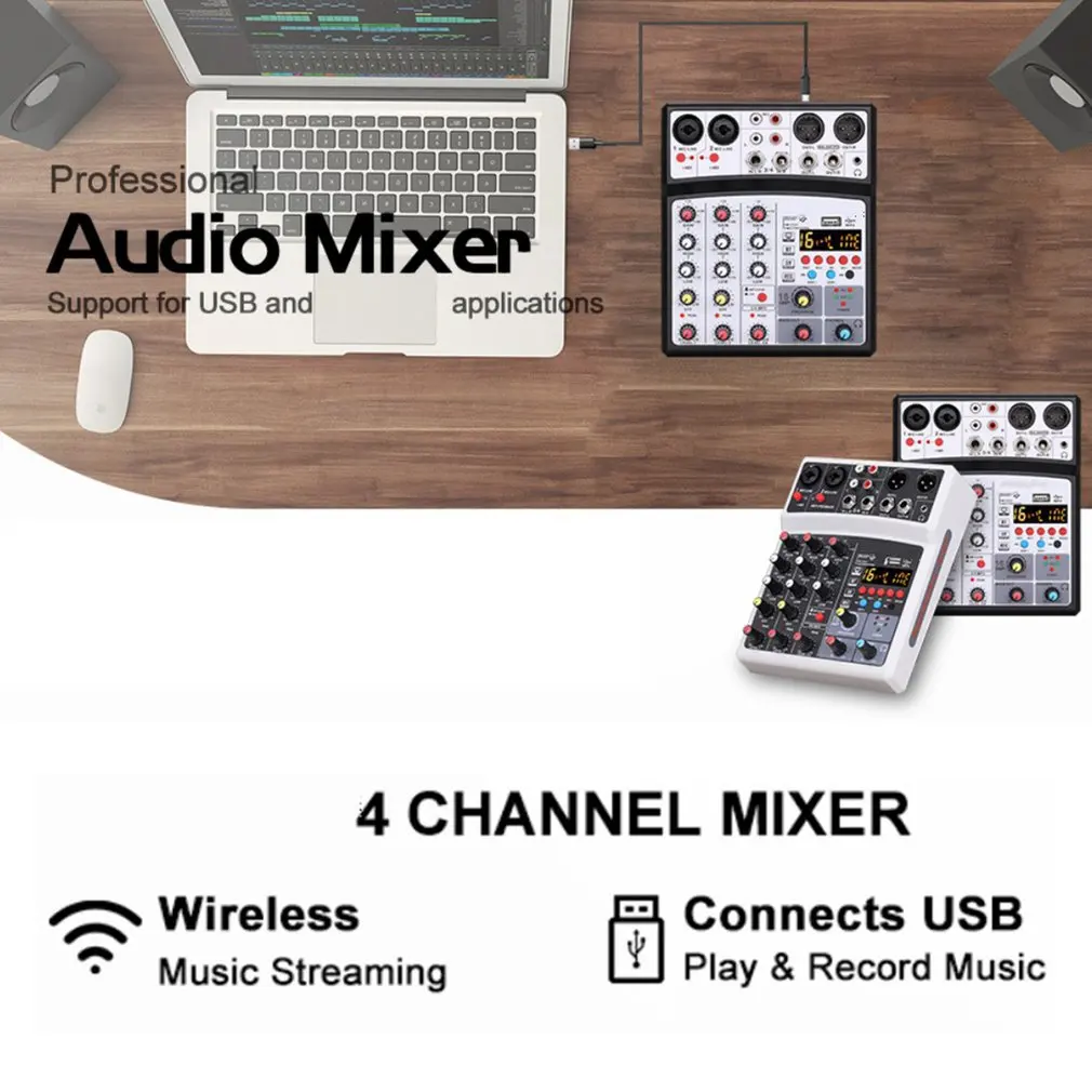 

Wireless USB Mini Mixer Digital Effector Multi-purpose Compact And Convenient Sound Durable Card Mixer