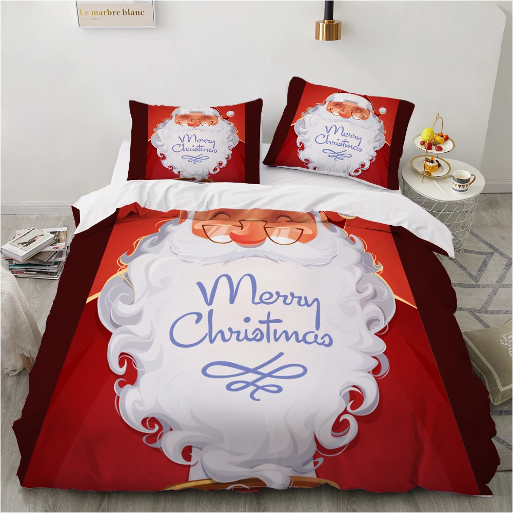

cartoon Bedding Set for kids Bed linen set for home duvet cover bed sheet family sets Euro Blanket cover Christmas santa claus