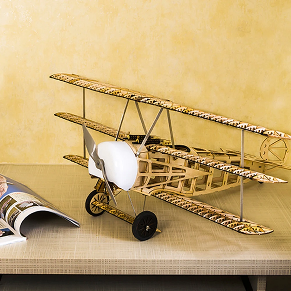 

DIY Aircraft Jigsaw Hobby Wooden Airplane Home Decor Triplane Wings Birthday Gift Ornament 3D Building Office Craft Model