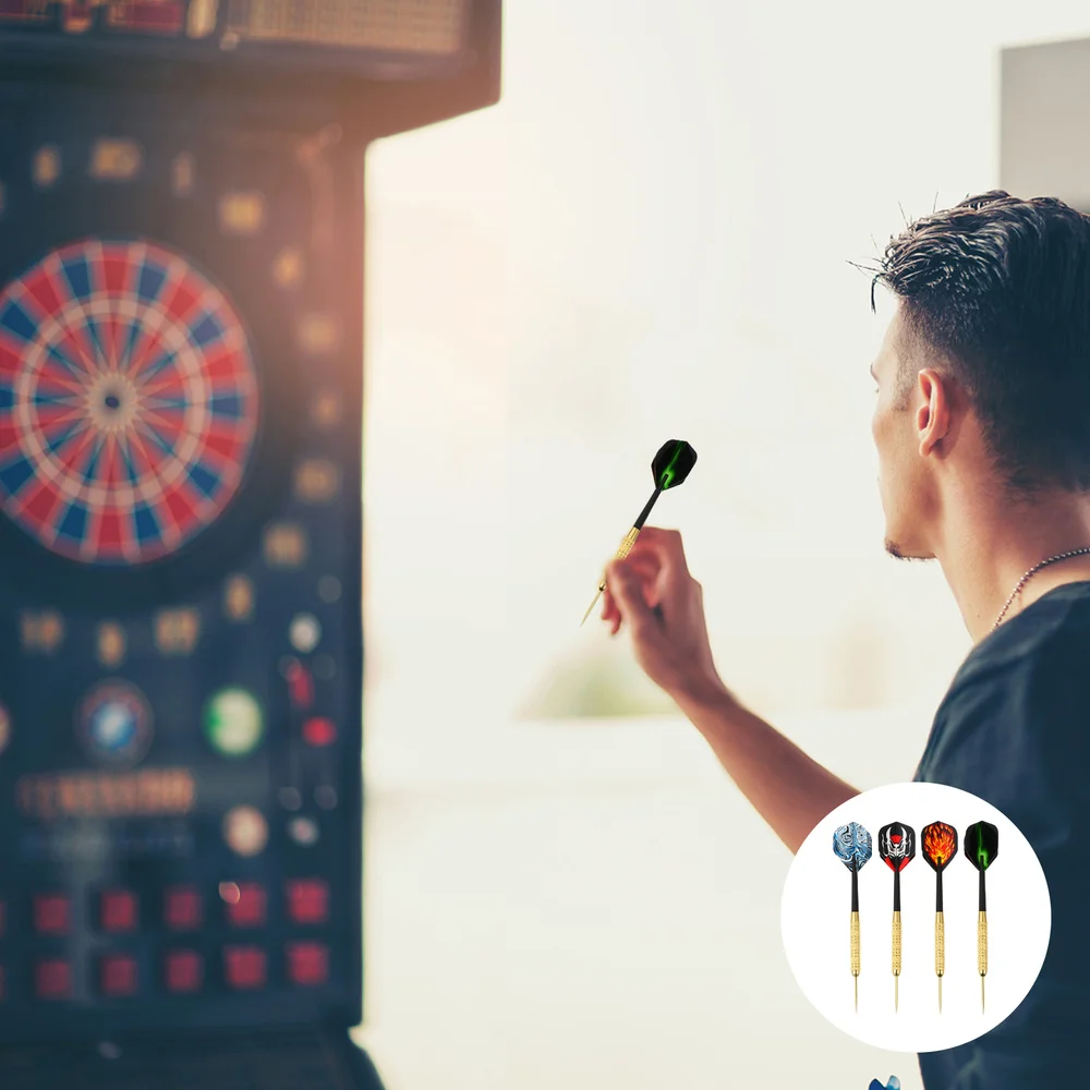 

12pcs Steel Tip Darts Set with Non-slip Shaft Indoor Safe Dart Playthings