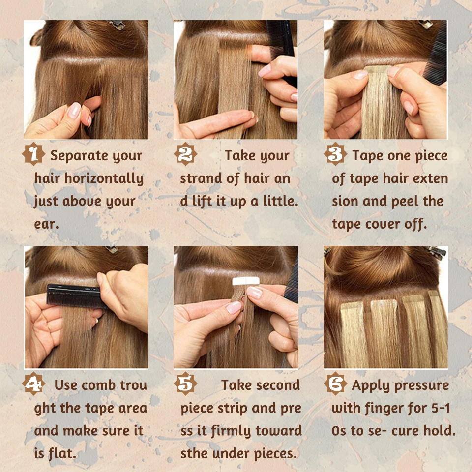 WIT Human Hair Tape Extensions Real European Natural Seamless Skin Weft 10
