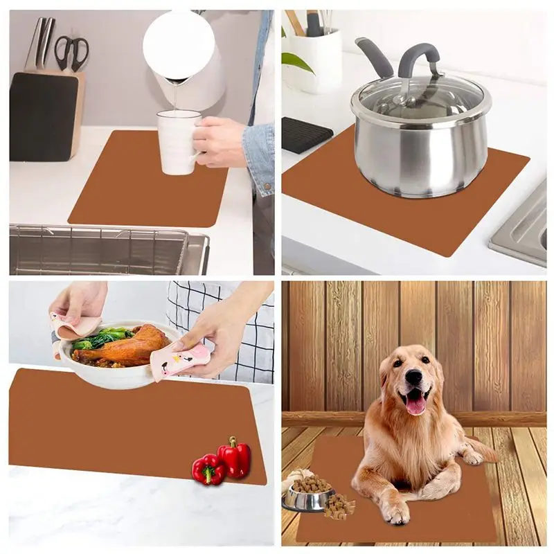 Силиконовый коврик для сушки посуды (комплект из 2 предметов серый) с 23 6 дюймовым