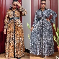 md african print leopard dress women dashiki maxi dresses muslim fashion abaya plus size ankara female clothing evening gown