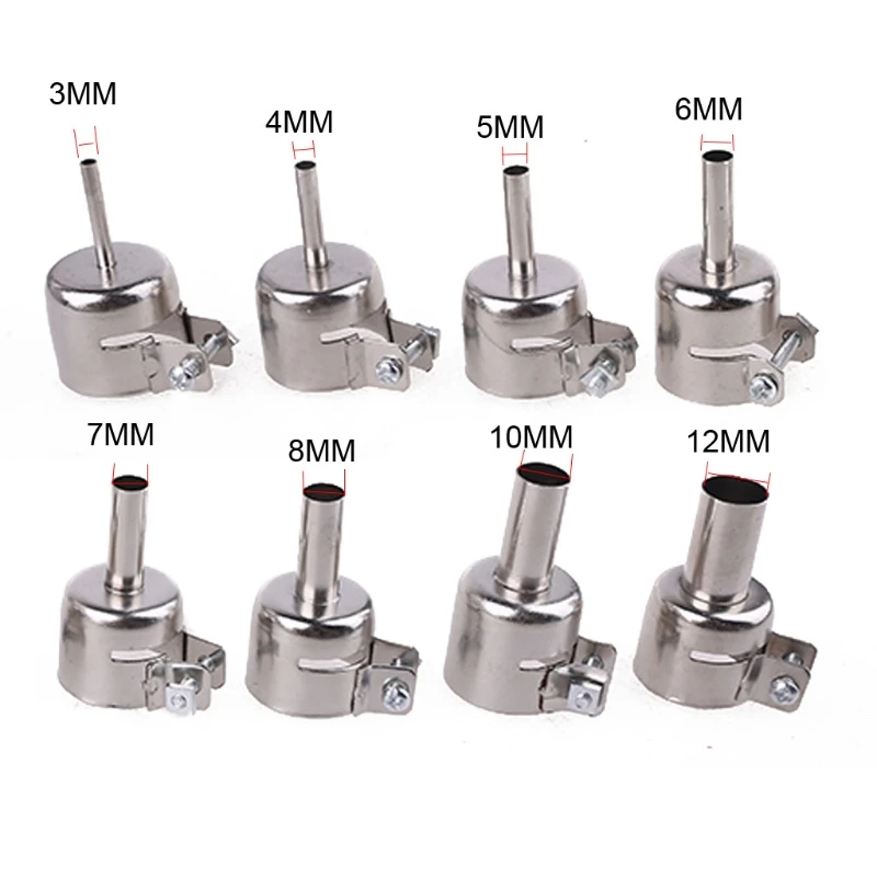 

A9LB 8PCS 3-12mm Stainless Steel Heat Guns Nozzles Different Sizes Air Guns Nozzle
