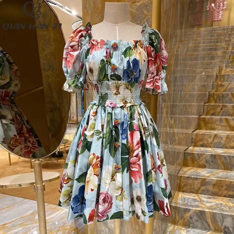 Qian Han Zi дизайнерское модное летнее 100% хлопковое платье для женщин с пышными
