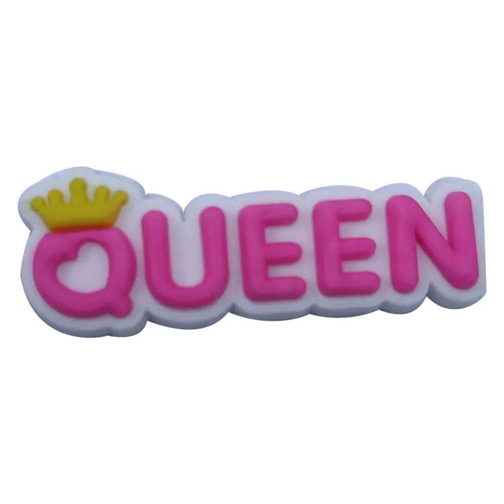 1PCS PVC Cute Word Shoe Charms Hbcus Matter Zote Yes Girl PR Young Life Lady Riden NYC Queen Mystic Falls Croc Jibz Buckle images - 6