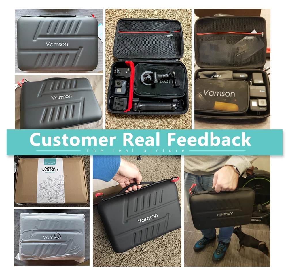 Vamson большой Водонепроницаемый переносной чехол из ПУ кожи для экшн камеры Gopro Hero